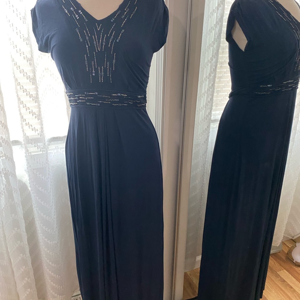 Elegant Navy Blue Evening Dress